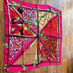 Vibrant Pink and Red Designer Scarf